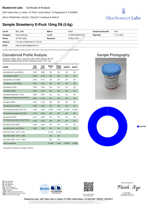 Enjoy - Live Rosin ∆9 THC Gummies - 40Pack (Strawberry - Bliss)